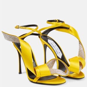Sergio Rossi Marquise embellished satin sandals